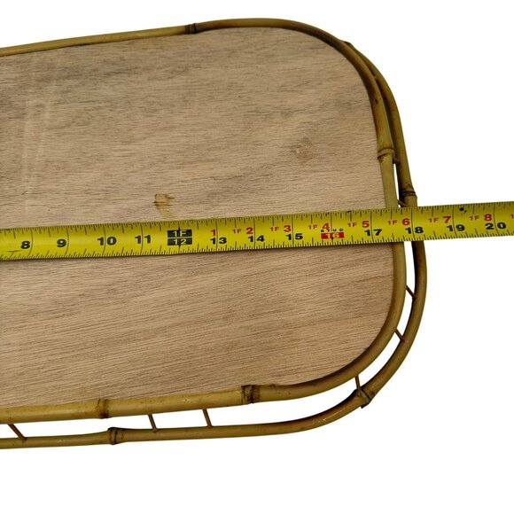 Vintage Woven Bamboo Rattan Serving Lap Tray Tiki Bar - Picture 6 of 7